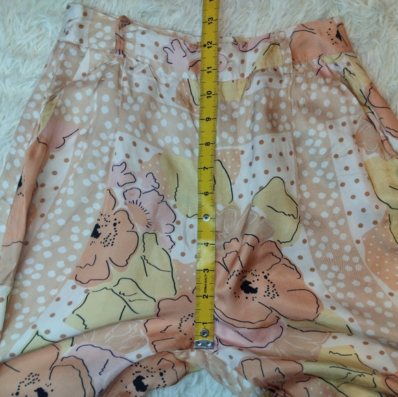 VRG GRL Valerie Wide Leg Floral Pants Peach Pink Daisy Print Size 6 - Picture 12 of 13
